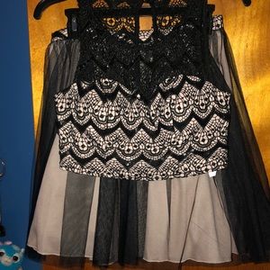 lace two-piece homecoming dress